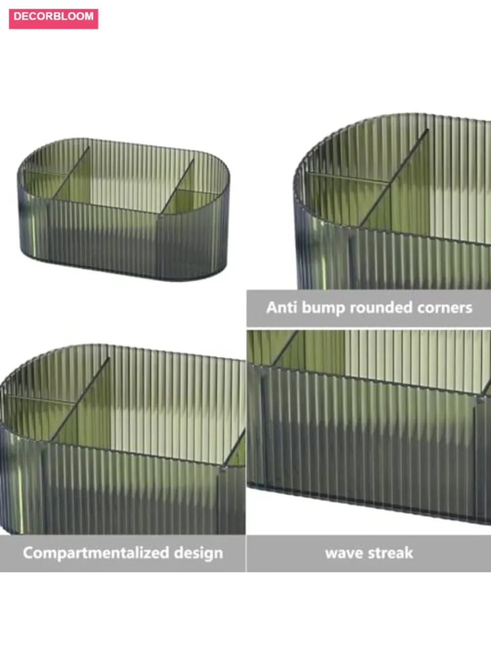 Large Capacity 5 Slot Makeup Brush Holder Acrylic Cosmetic Organizer Vanity